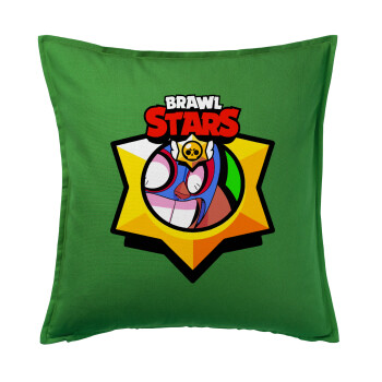 Brawl Stars El primo, Μαξιλάρι καναπέ Πράσινο 100% βαμβάκι, περιέχεται το γέμισμα (50x50cm)