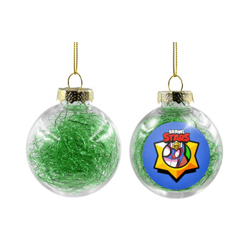 Brawl Stars El primo, Transparent Christmas tree ball ornament with green filling 8cm