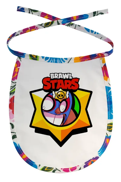 Brawl Stars El primo — Stain-resistant baby bib with tie, multicoloured