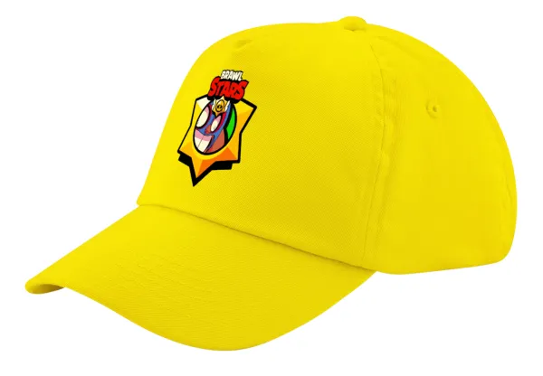 Brawl Stars El primo — Child's Baseball Cap, 100% Cotton Twill, Yellow (COTTON, CHILD, UNISEX, ONE SIZE)