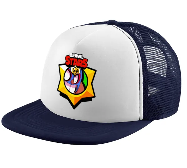 Brawl Stars El primo — Καπέλο παιδικό Soft Trucker με Δίχτυ ΜΠΛΕ ΣΚΟΥΡΟ/ΛΕΥΚΟ (POLYESTER, ΠΑΙΔΙΚΟ, ONE SIZE)