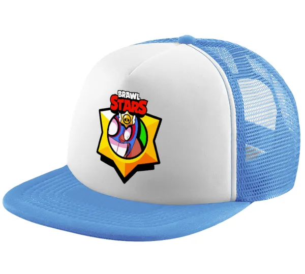 Brawl Stars El primo — Child's Soft Trucker Hat with Blue/White Mesh (POLYESTER, CHILD, ONE SIZE)