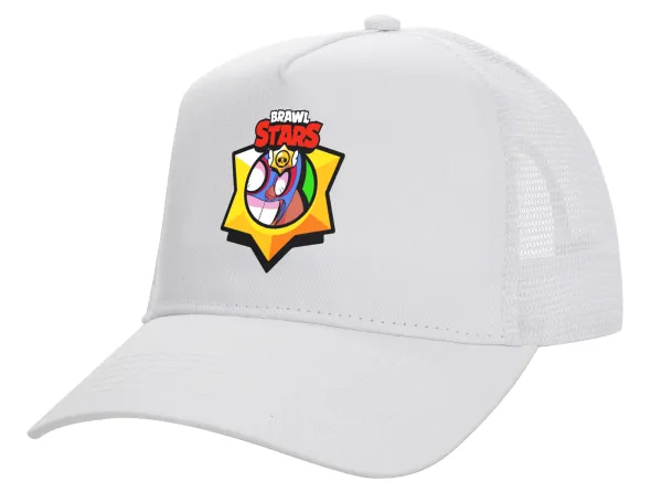 Brawl Stars El primo — Καπέλο Ενηλίκων Structured Trucker, με Δίχτυ, ΛΕΥΚΟ (100% ΒΑΜΒΑΚΕΡΟ, ΕΝΗΛΙΚΩΝ, UNISEX, ONE SIZE)