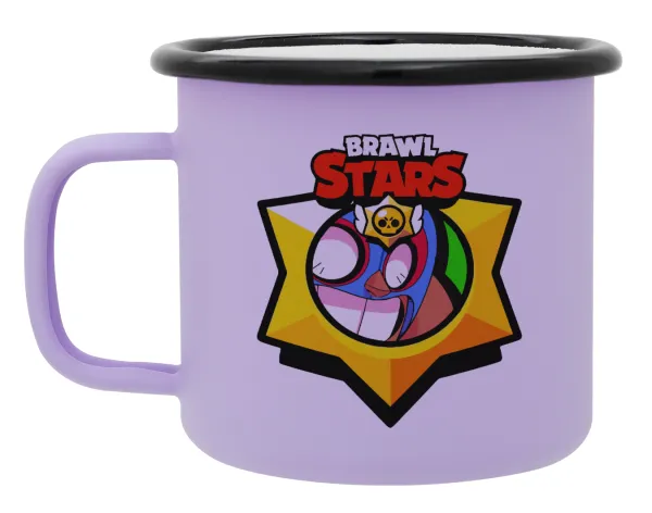 Brawl Stars El primo — Metal enamel mug, matte light pastel purple, 360ml