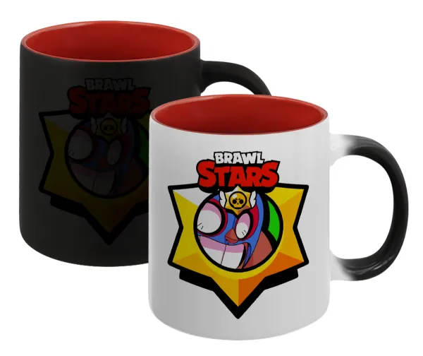 Brawl Stars El primo — Magic mug with red interior, ceramic, 330ml, changes colour with hot drinks