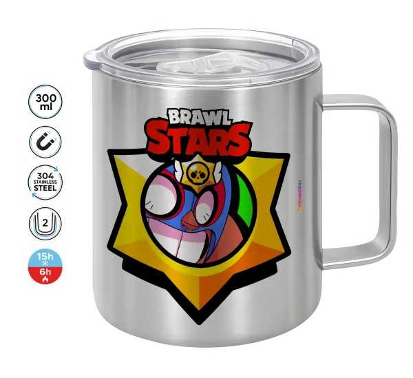 Brawl Stars El primo — Κούπα Ανοξείδωτη διπλού τοιχώματος 300ml με καπάκι διατήρησης θερμοκρασίας
