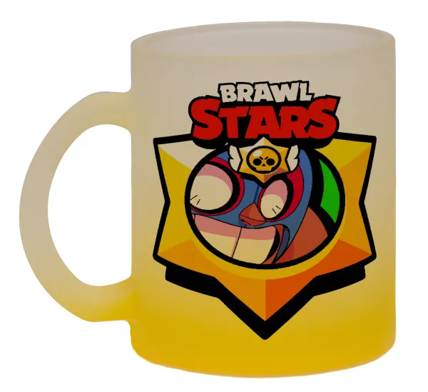 Brawl Stars El primo — Two-tone glass mug with matte yellow base, 330ml