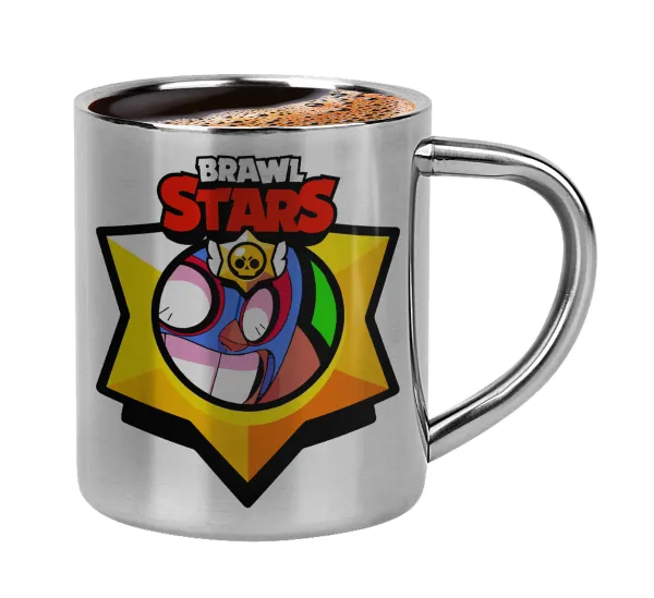 Brawl Stars El primo — Double-wall metal cup for espresso (220ml)