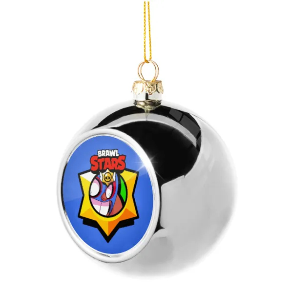 Brawl Stars El primo — Silver 8cm Christmas tree ball ornament