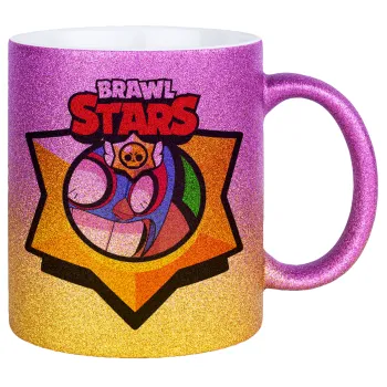 Brawl Stars El primo, Κούπα Χρυσή/Ροζ Glitter, κεραμική, 330ml
