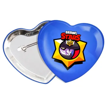 Brawl Stars El primo, Κονκάρδα παραμάνα καρδιά (57x52mm)