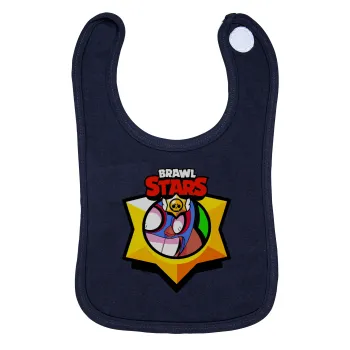 Brawl Stars El primo, Σαλιάρα με Σκρατς 100% Organic Cotton Μπλε (0-18 months)