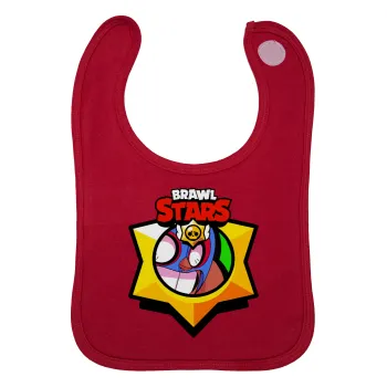 Brawl Stars El primo, Σαλιάρα με Σκρατς Κόκκινη 100% Organic Cotton (0-18 months)