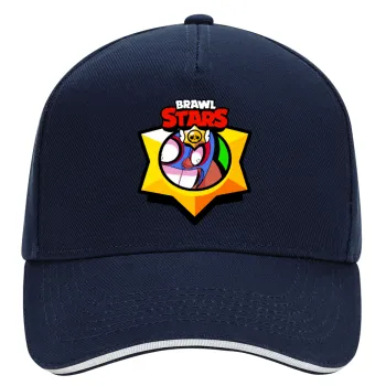 Brawl Stars El primo, DRILL Καπέλο Ενηλίκων Ultimate ΜΠΛΕ/ΛΕΥΚΟ, (100% ΒΑΜΒΑΚΕΡΟ, ΕΝΗΛΙΚΩΝ, UNISEX, ONE SIZE)