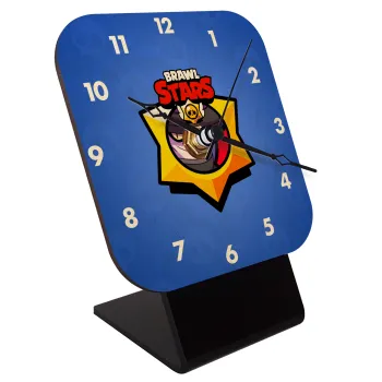 Brawl Stars El primo, Επιτραπέζιο ρολόι σε φυσικό ξύλο (10cm)