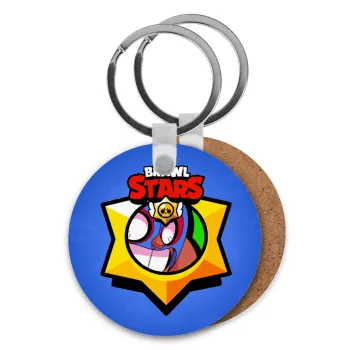 Brawl Stars El primo, Μπρελόκ Ξύλινο στρογγυλό MDF Φ5cm