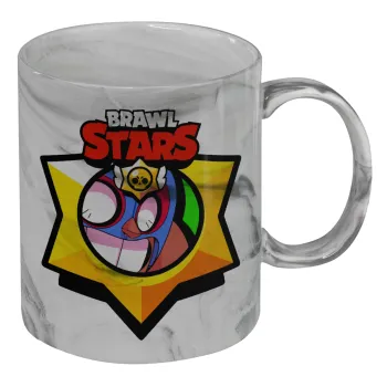 Brawl Stars El primo, Mug ceramic marble style, 330ml