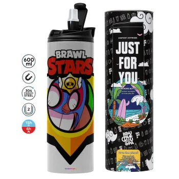 Brawl Stars El primo, Tumbler stainless steel GREY 600ml