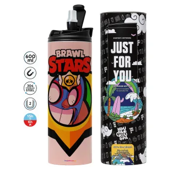 Brawl Stars El primo, Tumbler stainless steel PINK 600ml