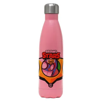 Brawl Stars El primo, Metal mug thermos Pink Mat (Stainless steel), double wall, 500ml
