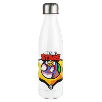 Brawl Stars El primo, Metal mug thermos White (Stainless steel), double wall, 500ml