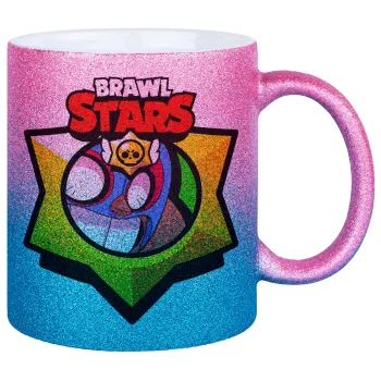 Brawl Stars El primo, Κούπα Χρυσή/Μπλε Glitter, κεραμική, 330ml