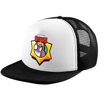 Brawl Stars El primo, Καπέλο παιδικό Soft Trucker με Δίχτυ ΜΑΥΡΟ/ΛΕΥΚΟ (POLYESTER, ΠΑΙΔΙΚΟ, ONE SIZE)
