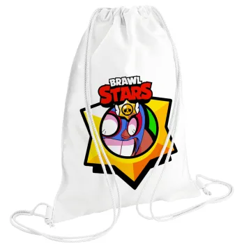 Brawl Stars El primo, Backpack pouch GYMBAG white (28x40cm)
