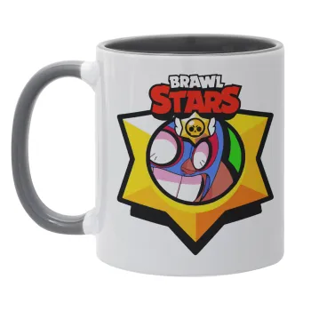 Brawl Stars El primo, Κούπα χρωματιστή γκρι, κεραμική, 330ml