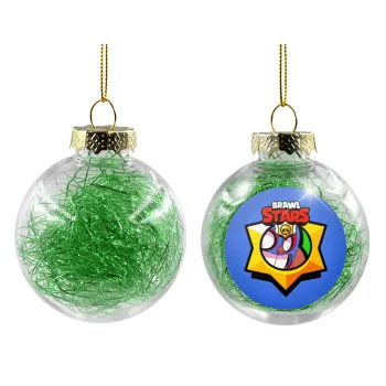 Brawl Stars El primo, Transparent Christmas tree ball ornament with green filling 8cm