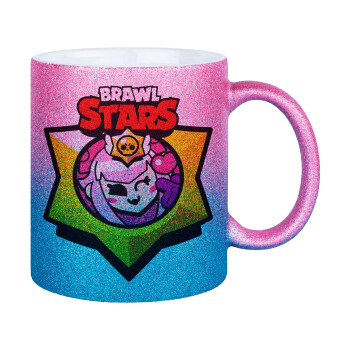 Brawl Stars Melodie, Κούπα Χρυσή/Μπλε Glitter, κεραμική, 330ml