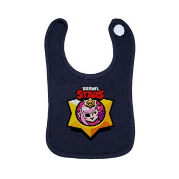 Brawl Stars Melodie, Σαλιάρα με Σκρατς 100% Organic Cotton Μπλε (0-18 months)
