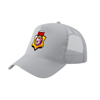 Brawl Stars Melodie, Adult Structured Trucker Hat, with Mesh, GRAY (100% COTTON, ADULT, UNISEX, ONE SIZE)