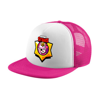 Brawl Stars Melodie, Καπέλο Ενηλίκων Soft Trucker με Δίχτυ Pink/White (POLYESTER, ΕΝΗΛΙΚΩΝ, UNISEX, ONE SIZE)