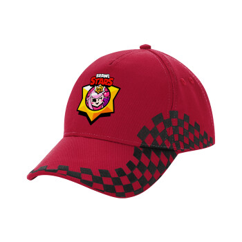 Brawl Stars Melodie, Adult Cap RACING Ultimate Red/Black, (100% COTTON DRILL, ADULT, UNISEX, ONE SIZE ADULT)