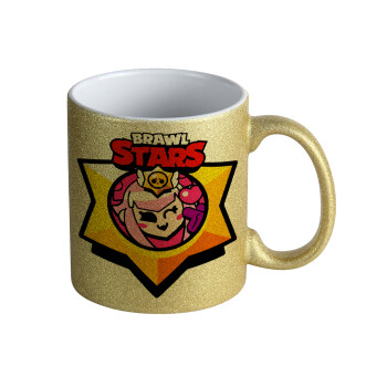 Brawl Stars Melodie, Κούπα Χρυσή Glitter που γυαλίζει, κεραμική, 330ml