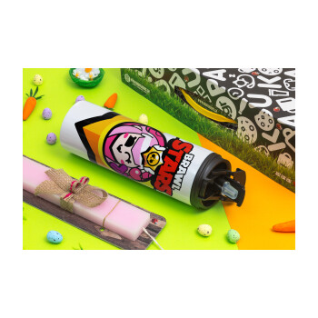 Brawl Stars Melodie, Easter candle,Travel Tumbler 2 Lids, with metal straw & cleaning brush & aromatic flat candle (30cm) (PINK)