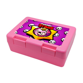 Brawl Stars Melodie, Παιδικό δοχείο κολατσιού ΡΟΖ 185x128x65mm (BPA free πλαστικό)