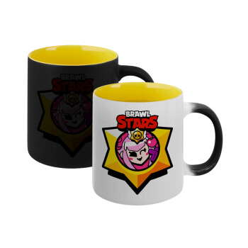 Brawl Stars Melodie, Κούπα Μαγική εσωτερικό κίτρινη, κεραμική 330ml που αλλάζει χρώμα με το ζεστό ρόφημα