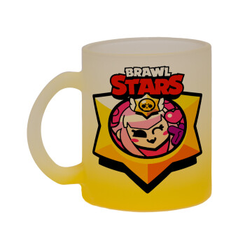 Brawl Stars Melodie, Κούπα γυάλινη δίχρωμη με βάση το κίτρινο ματ, 330ml