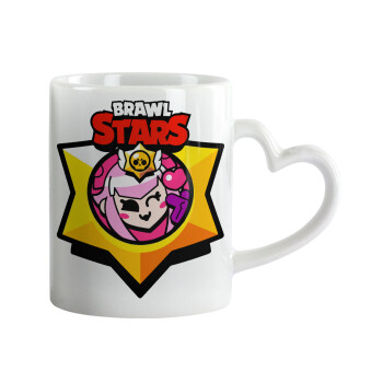 Brawl Stars Melodie, Κούπα καρδιά χερούλι λευκή, κεραμική, 330ml