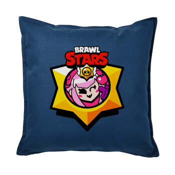 Brawl Stars Melodie, Μαξιλάρι καναπέ Μπλε 100% βαμβάκι, περιέχεται το γέμισμα (50x50cm)