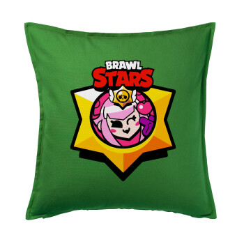 Brawl Stars Melodie, Μαξιλάρι καναπέ Πράσινο 100% βαμβάκι, περιέχεται το γέμισμα (50x50cm)