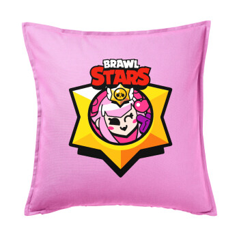 Brawl Stars Melodie, Μαξιλάρι καναπέ ΡΟΖ 100% βαμβάκι, περιέχεται το γέμισμα (50x50cm)