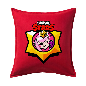 Brawl Stars Melodie, Μαξιλάρι καναπέ Κόκκινο 100% βαμβάκι, περιέχεται το γέμισμα (50x50cm)