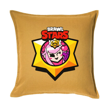 Brawl Stars Melodie, Μαξιλάρι καναπέ Κίτρινο 100% βαμβάκι, περιέχεται το γέμισμα (50x50cm)