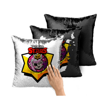 Brawl Stars Melodie, Μαξιλάρι καναπέ Μαγικό Μαύρο με πούλιες 40x40cm περιέχεται το γέμισμα