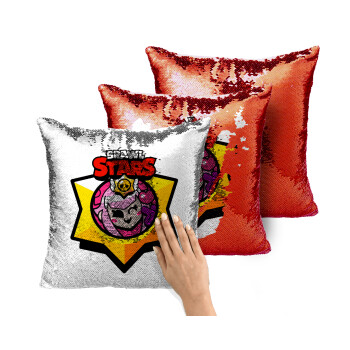 Brawl Stars Melodie, Μαξιλάρι καναπέ Μαγικό Κόκκινο με πούλιες 40x40cm περιέχεται το γέμισμα