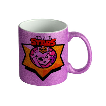 Brawl Stars Melodie, Κούπα Μωβ Glitter που γυαλίζει, κεραμική, 330ml