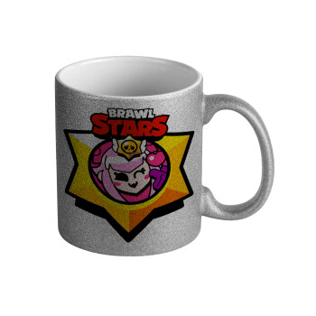 Brawl Stars Melodie, Κούπα Ασημένια Glitter που γυαλίζει, κεραμική, 330ml